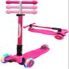 ChromeWheels Foldable Scooters for Kids, Deluxe Kick Scooter 4 Adjustable Height 132lbs Weight Limit 3 Wheel, Lean to Steer LED Light Up Wheels, Best Gifts for Girls Boys Age 3-12 Year Old, Pink view 1