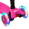 ChromeWheels Foldable Scooters for Kids, Deluxe Kick Scooter 4 Adjustable Height 132lbs Weight Limit 3 Wheel, Lean to Steer LED Light Up Wheels, Best Gifts for Girls Boys Age 3-12 Year Old, Pink view 3