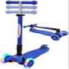 ChromeWheels Foldable Scooters for Kids, Deluxe Kick Scooter 4 Adjustable Height 132lbs Weight Limit 3 Wheel, Lean to Steer LED Light Up Wheels, Best Gifts for Girls Boys Age 3-12 Year Old, Blue view 1