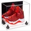 Better Display Cases Acrylic Large Shoe Display Case for Basketball Shoe Soccer Cleat Football Cleat with Mirror, Black Risers and Clear Base (A013-BR) view 1