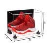 Better Display Cases Acrylic Large Shoe Display Case for Basketball Shoe Soccer Cleat Football Cleat with Mirror, Black Risers and Clear Base (A013-BR) view 2