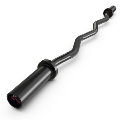 GYMAX Curl Bar, 47 EZ Curl Bar with Copper Sleeve and Bearing Connection, 400lbs Olympic Barbell for Weight Lifting, Lunge, Squat, Hip Thrusts, Strength Training Curling Bars (Black)