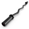 GYMAX Curl Bar, 47 EZ Curl Bar with Copper Sleeve and Bearing Connection, 400lbs Olympic Barbell for Weight Lifting, Lunge, Squat, Hip Thrusts, Strength Training Curling Bars (Black) view 1