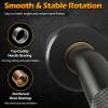 GYMAX Curl Bar, 47 EZ Curl Bar with Copper Sleeve and Bearing Connection, 400lbs Olympic Barbell for Weight Lifting, Lunge, Squat, Hip Thrusts, Strength Training Curling Bars (Black) view 4
