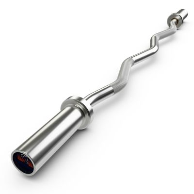 GYMAX Curl Bar, 47 EZ Curl Bar with Copper Sleeve and Bearing Connection, 400lbs Olympic Barbell for Weight Lifting, Lunge, Squat, Hip Thrusts, Strength Training Curling Bars (Silver White)