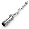 GYMAX Curl Bar, 47 EZ Curl Bar with Copper Sleeve and Bearing Connection, 400lbs Olympic Barbell for Weight Lifting, Lunge, Squat, Hip Thrusts, Strength Training Curling Bars (Silver White) view 1