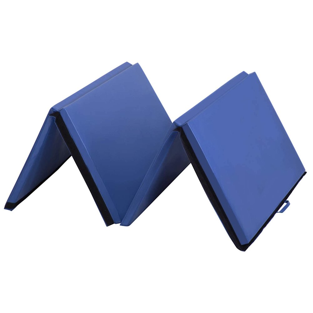 Gymnastics Tumbling Mats Portable Gymnastics Mat 4 Folding Tumbling Mat 4'x10'x2"Thick Yoga Mat Exercise Mat with Carrying Handles for home Workout outdoor Yoga Gymnastic