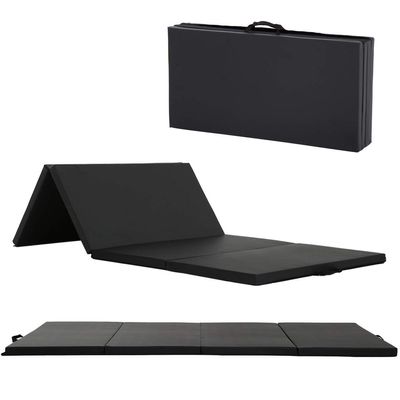 Gymnastics Tumbling Mats Portable Gymnastics Mat 4 Folding Tumbling Mat 4'x8'x2"Thick Yoga Mat Exercise Mat with Carrying Handles for home Workout outdoor Yoga Gymnastic