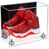 Better Display Cases Acrylic Large Shoe Display Case for Basketball Shoe Soccer Cleat Football Cleat with Mirror, Silver Risers and Clear Base (A013-SR) view 1