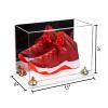 Better Display Cases Acrylic Large Shoe Display Case for Basketball Shoe Soccer Cleat Football Cleat with Mirror, Gold Risers and Clear Base (A013-GR) view 2