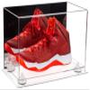 Better Display Cases Acrylic Large Shoe Display Case for Basketball Shoe Soccer Cleat Football Cleat with Mirror, White Risers and Clear Base (A013-WR) view 1