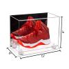 Better Display Cases Acrylic Large Shoe Display Case for Basketball Shoe Soccer Cleat Football Cleat with Mirror, White Risers and Clear Base (A013-WR) view 2