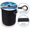 Double Braided Nylon Anchor Line with Stainless Thimble (Black, 1/2-Inch x 150-Feet) view 3