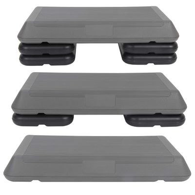 JungleA 28.5'' Exercise Step Platform Aerobic Stepper Workout Step Up Box for Home Gym, Circuit Size Steppers Bench, 4 Stackable Risers, 3 Levels 4"-6"-8" Height Adjustable Fitness Stair