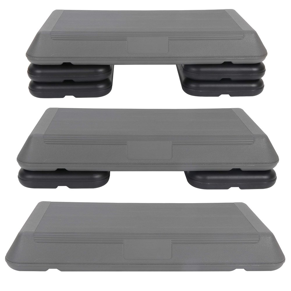 JungleA 28.5'' Exercise Step Platform Aerobic Stepper Workout Step Up Box for Home Gym, Circuit Size Steppers Bench, 4 Stackable Risers, 3 Levels 4"-6"-8" Height Adjustable Fitness Stair