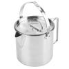 Pasamer 1.2L Camping Tea Kettle, Outdoors Camping Pot Portable Folding Hiking Pot Stainless Steel Kettle Cookware Coffee Tea Picnic Camping Pot with Lids for Hiking Backpacking Picnic, Silver view 1