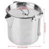 Pasamer 1.2L Camping Tea Kettle, Outdoors Camping Pot Portable Folding Hiking Pot Stainless Steel Kettle Cookware Coffee Tea Picnic Camping Pot with Lids for Hiking Backpacking Picnic, Silver view 3