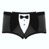 renvena Sexy Men's Tuxedo Costume Mesh See Through Boxer Briefs Waiter Cosplay Underwear Black Sheer Mesh Medium view 4