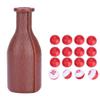 Huairdum Billiard Dice Bottle with 16 Numbered Tally Balls, Brown Rubber Sphere Dice for Pea Pool view 3