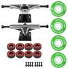 Skateboard Cruiser Trucks and Wheels Package 83A Soft Wheels - ABEC 5 Bearings (53mm 83A Green, Core 5.25" Silver (8.25")) view 1