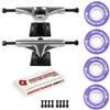 Skateboard Cruiser Trucks and Wheels Package 83A Soft Wheels - ABEC 5 Bearings (55mm 83A Purple, Core 4.75" Silver (7.25")) view 1