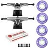 Skateboard Cruiser Trucks and Wheels Package 83A Soft Wheels - ABEC 5 Bearings (53mm 83A Purple, Core 5.0" Silver (7.75")) view 1