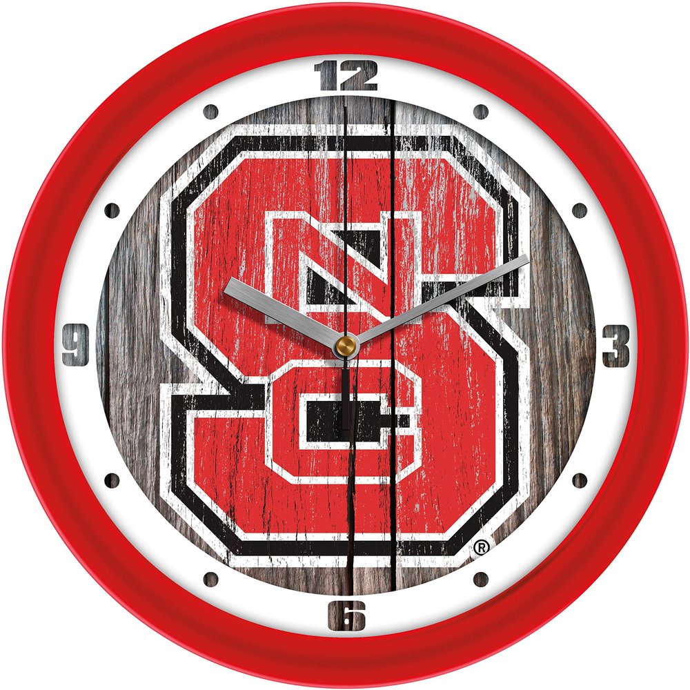 SunTime NC State Wolfpack - Weathered Wood Wall Clock