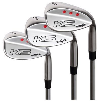 Majek Golf +1 inch Over Big & Tall Men's Complete Wedge Set: 52 Gap Wedge (GW), 56 Sand Wedge (SW), 60 Lob Wedge (LW) Right Hand Stiff Flex (Tall 6'0"+ / +1" Over) Midsize Black Pro Velvet Grip