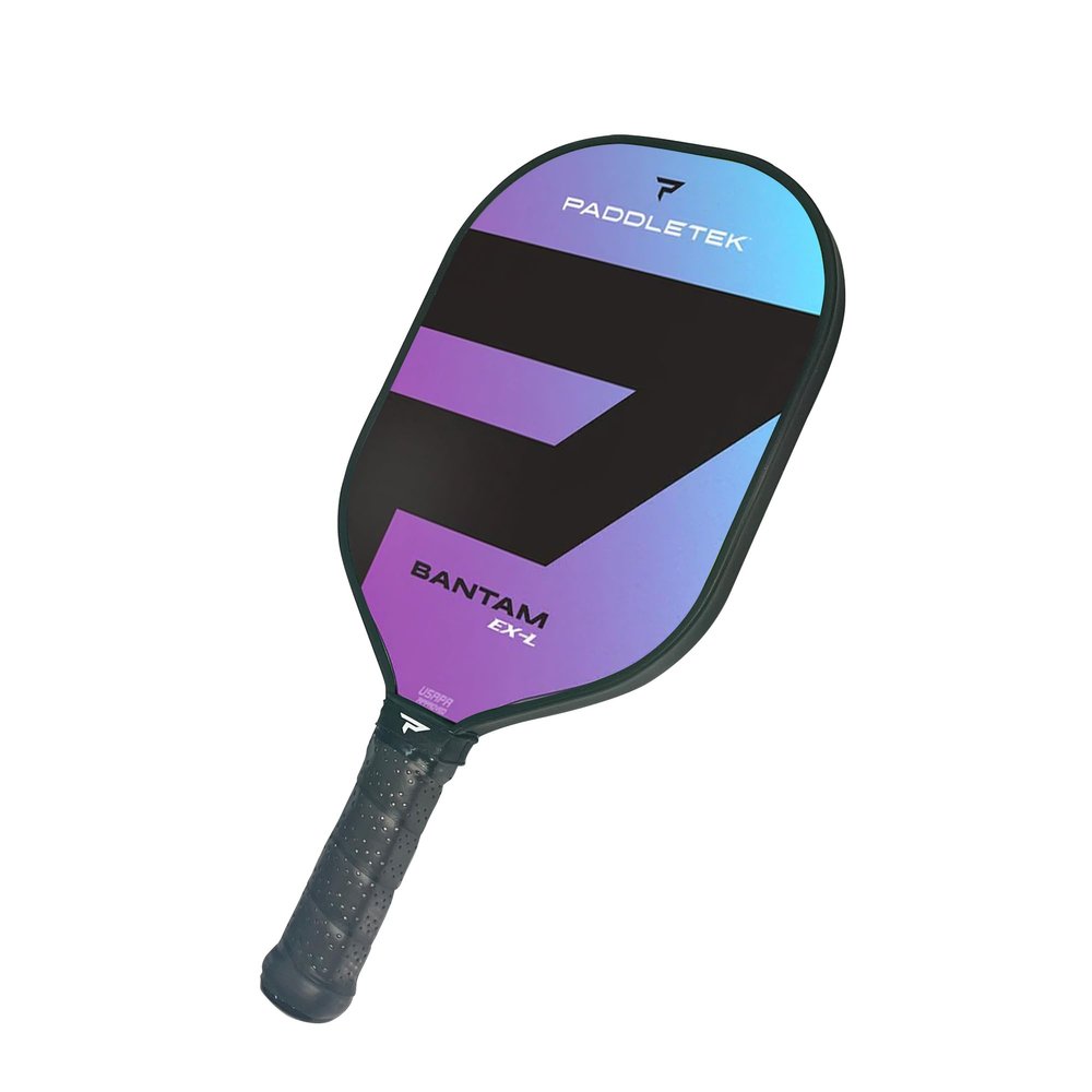 Paddletek Bantam EX-L Pickleball Paddle | Professional Pickleball Paddles with Honeycomb Core, Polycarbonate Surface, Bantom PolyCore & High Tack Performance Grip | USAPA Approved - Aurora Purple
