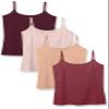 Amazon Essentials Women's Slim-Fit Camisole, Pack of 4, Camel/Dark Burgundy/Light Burgundy/Pale Mauve, X-Large view 1