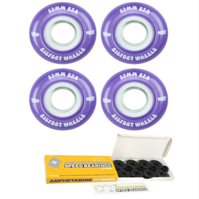 Bigfoot Skateboard Wheels 83A Soft Street Cruiser Filmer with Ceramic Bearings (Purple, 53mm)