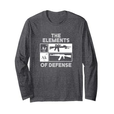 AR15 AK47 Elements of Defense Periodic Table Long Sleeve T-Shirt