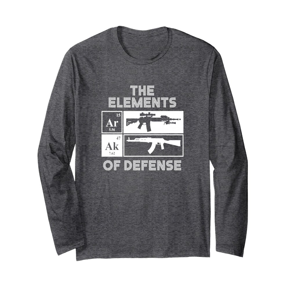 AR15 AK47 Elements of Defense Periodic Table Long Sleeve T-Shirt