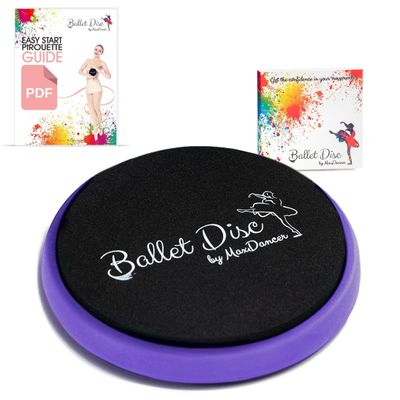 Ballet Turning Disc for Dancers, Gymnastics and Ice Skaters. Portable Turn Board for Dancing on Releve. Make Your Turns, Pirouette and Balance Better (Purple no Bag)