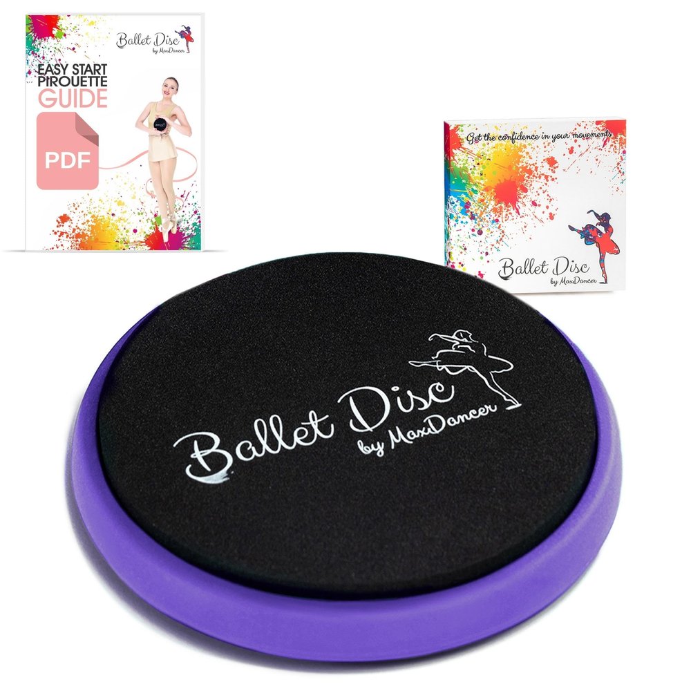 Ballet Turning Disc for Dancers, Gymnastics and Ice Skaters. Portable Turn Board for Dancing on Releve. Make Your Turns, Pirouette and Balance Better (Purple no Bag)