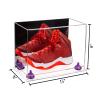 Better Display Cases Acrylic Large Shoe Display Case for Basketball Shoe Soccer Cleat Football Cleat with Mirror, Purple Risers and Clear Base (A013-PR) view 2