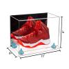 Better Display Cases Acrylic Large Shoe Display Case for Basketball Shoe Soccer Cleat Football Cleat with Mirror, Light Blue Risers and Clear Base (A013-BLR) view 2