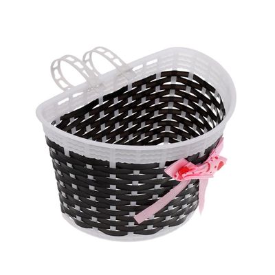LEIPUPA Kids Bike Basket for 12 14 16 18 inch Girls Bike, Basket Kids Accessories, Black