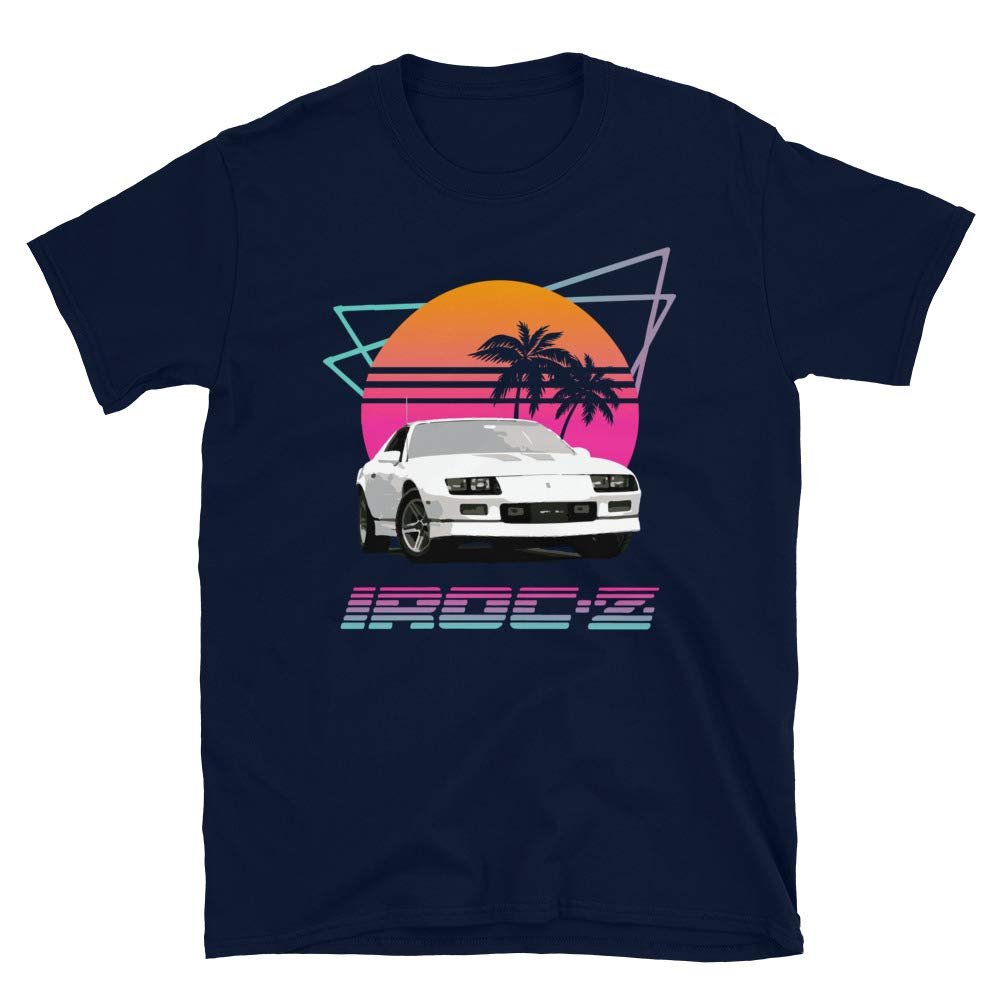 1980's Retro Wave Chevy Camaro IROC-Z Short-Sleeve Unisex T-Shirt Navy