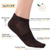 ELYFER Brown Unisex Thin Rayon Ankle Socks 4 Pairs, (Size 8-10) Ultra Soft Breathable Comfort Blend Low Cut Athletic Running Socks for Women and Men - Medium view 4