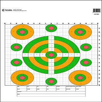 Action Target High Visibility Fluorescent Sighting Target, Paper, Shooting (100 Pack)