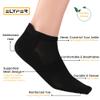 ELYFER Black Unisex Thin Rayon Ankle Socks 4 Pairs (Size 8-10) Ultra Soft Breathable Comfort Blend Low Cut Athletic Running Training Sports Sneakers No Show Fiber Socks - Medium view 4