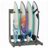 MyGift Vertical Surfboard Storage Rack, 4-Ft Weathered Gray Wood Freestanding Stand for Surfboards, Wakeboards, and SUP Boards  Holds 4 view 1