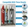 MyGift Vertical Surfboard Storage Rack, 4-Ft Weathered Gray Wood Freestanding Stand for Surfboards, Wakeboards, and SUP Boards  Holds 4 view 2