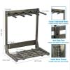 MyGift Vertical Surfboard Storage Rack, 4-Ft Weathered Gray Wood Freestanding Stand for Surfboards, Wakeboards, and SUP Boards  Holds 4 view 3