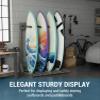 MyGift Vertical Surfboard Storage Rack, 4-Ft Weathered Gray Wood Freestanding Stand for Surfboards, Wakeboards, and SUP Boards  Holds 4 view 4