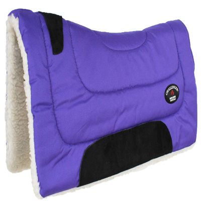 CHALLENGER Pony 23"x24" Western Contoured Faux Fur Padded Saddle Pad Purple 39143PRP