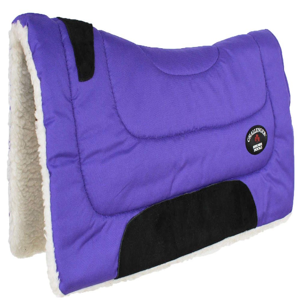 CHALLENGER Pony 23"x24" Western Contoured Faux Fur Padded Saddle Pad Purple 39143PRP