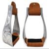 CHALLENGER Western Horse Tack Aluminum Engraved Rubber Grip Saddle Stirrups 5176 view 1