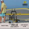Suspenz Double-Up SUP Beach Cart with Balloon Wheels, Sand Trolley for 2 Stand Up Paddle Boards and Surfboards (22-9944) view 3